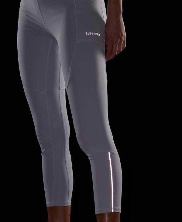 Superdry femmes courir 7/8 leggings serrés D64Z6334 vêtements gris clair