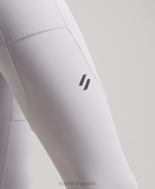 Superdry femmes courir 7/8 leggings serrés D64Z6334 vêtements gris clair