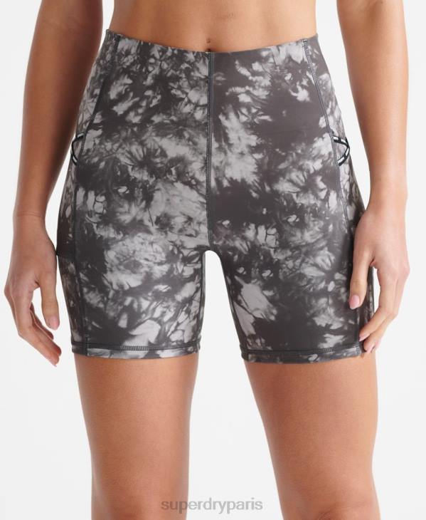 Superdry femmes courir des shorts serrés D64Z6343 vêtements gris