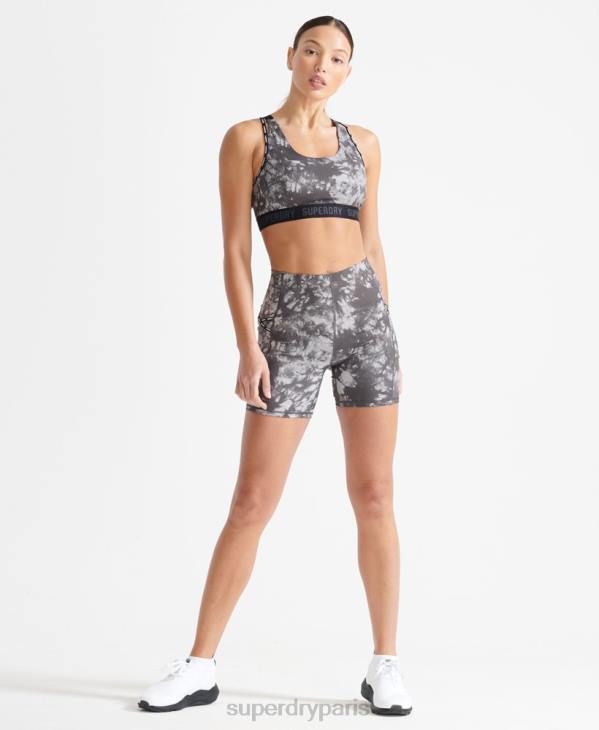 Superdry femmes courir des shorts serrés D64Z6343 vêtements gris