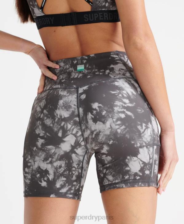 Superdry femmes courir des shorts serrés D64Z6343 vêtements gris