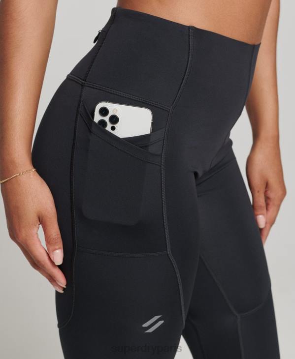 Superdry femmes courir leggings serrés D64Z4067 vêtements noir