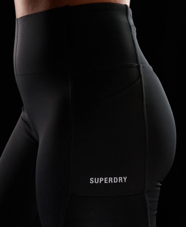 Superdry femmes courir leggings serrés D64Z4067 vêtements noir