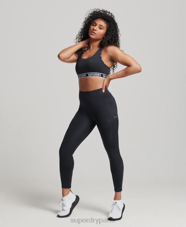 Superdry femmes courir leggings serrés D64Z4067 vêtements noir