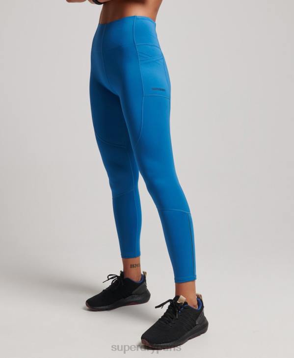 Superdry femmes courir leggings serrés D64Z6331 vêtements bleu