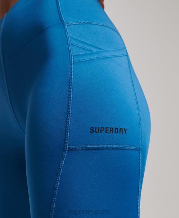 Superdry femmes courir leggings serrés D64Z6331 vêtements bleu