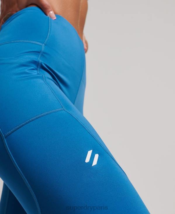 Superdry femmes courir leggings serrés D64Z6331 vêtements bleu