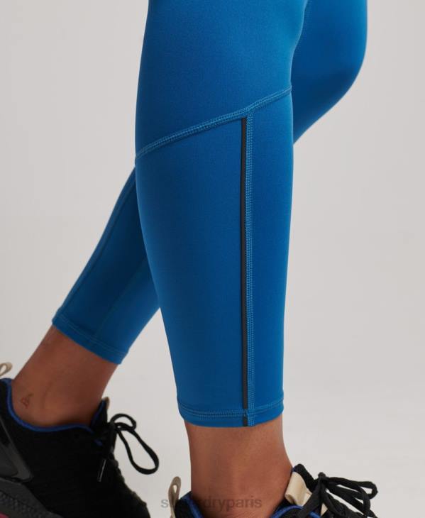 Superdry femmes courir leggings serrés D64Z6331 vêtements bleu
