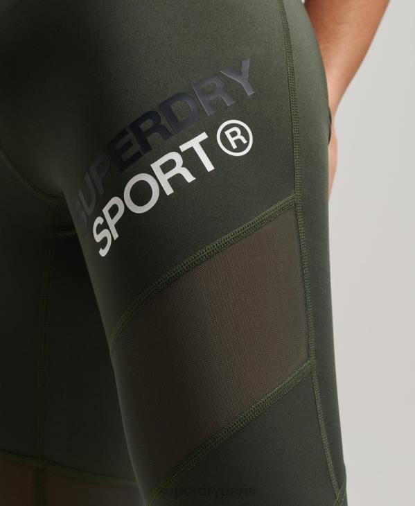 Superdry femmes legging d'entraînement en maille 7/8 D64Z4078 vêtements vert