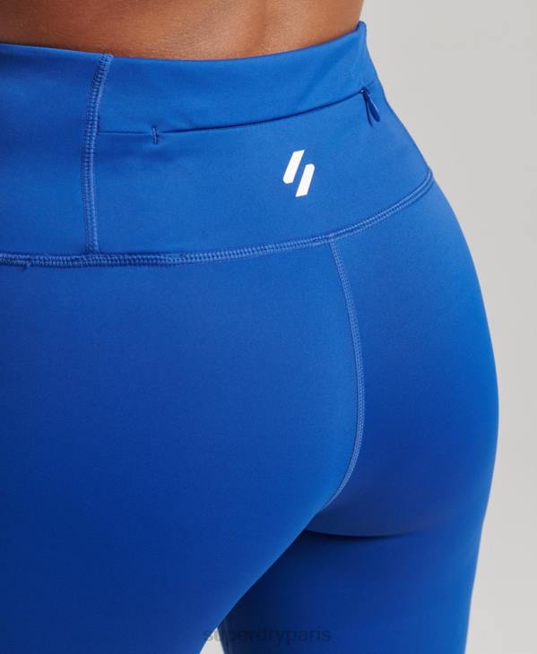 Superdry femmes legging d'entraînement en maille 7/8 D64Z6336 vêtements bleu