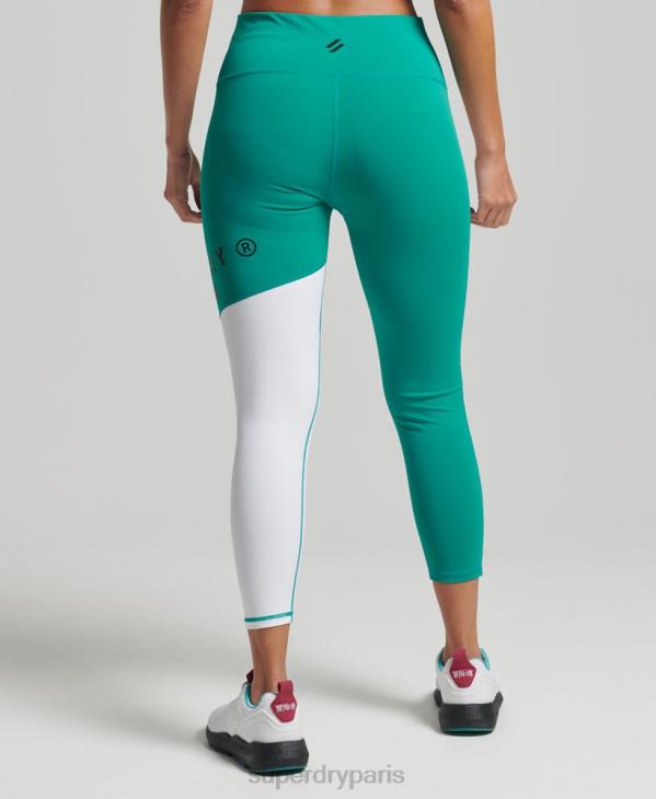 Superdry femmes legging d'entraînement graphique 7/8 D64Z4089 vêtements vert