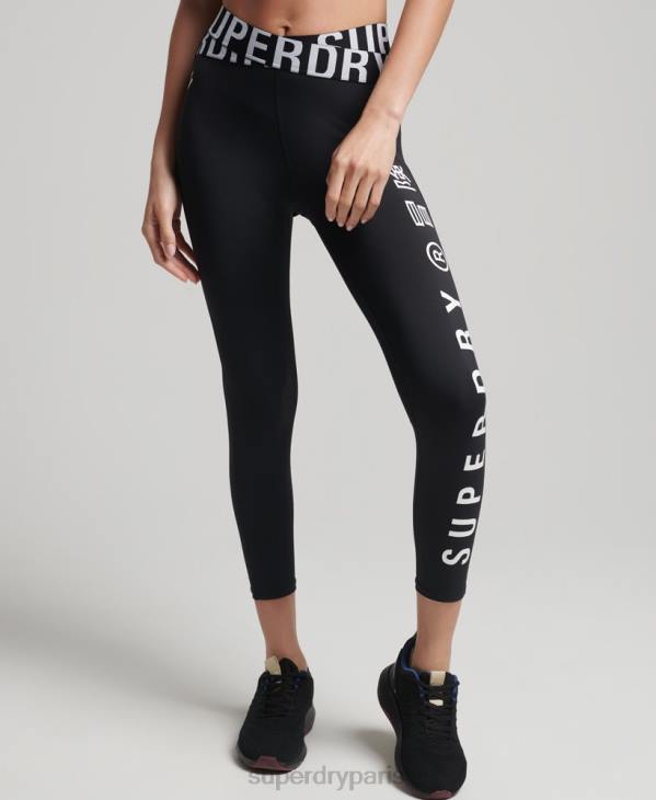 Superdry femmes legging d'entrainement cross 7/8 D64Z4068 vêtements noir