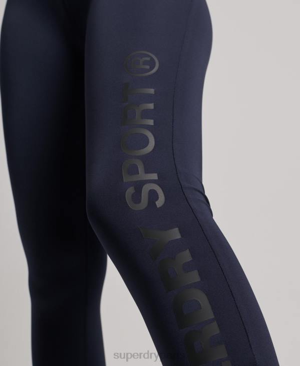 Superdry femmes legging d'entrainement cross 7/8 D64Z4081 vêtements marine