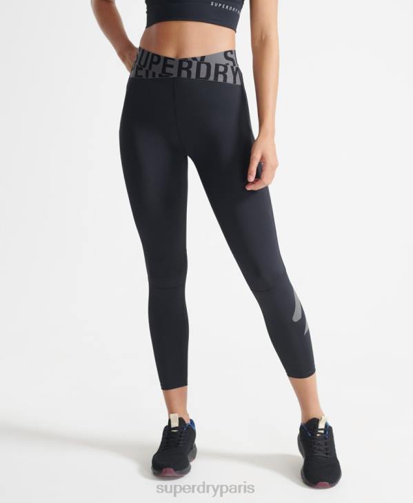 Superdry femmes legging d'entrainement cross 7/8 D64Z4083 vêtements noir