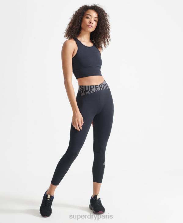 Superdry femmes legging d'entrainement cross 7/8 D64Z4083 vêtements noir