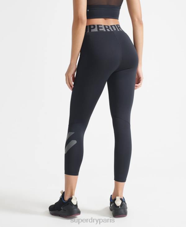 Superdry femmes legging d'entrainement cross 7/8 D64Z4083 vêtements noir