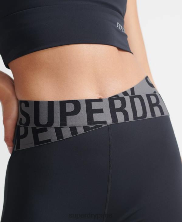 Superdry femmes legging d'entrainement cross 7/8 D64Z4083 vêtements noir