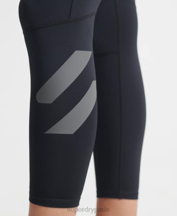 Superdry femmes legging d'entrainement cross 7/8 D64Z4083 vêtements noir