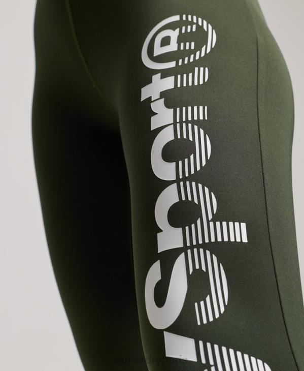 Superdry femmes legging d'entrainement cross 7/8 D64Z4084 vêtements kaki