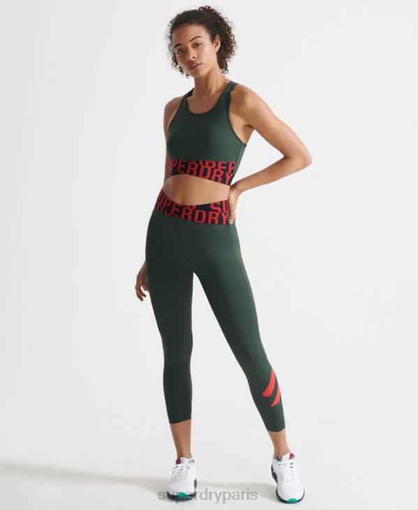 Superdry femmes legging d'entrainement cross 7/8 D64Z4087 vêtements vert