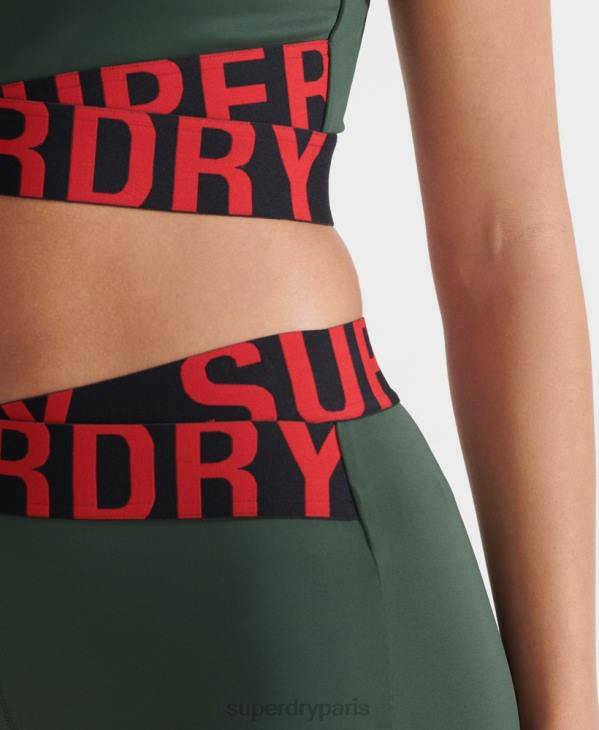 Superdry femmes legging d'entrainement cross 7/8 D64Z4087 vêtements vert