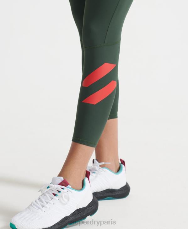 Superdry femmes legging d'entrainement cross 7/8 D64Z4087 vêtements vert