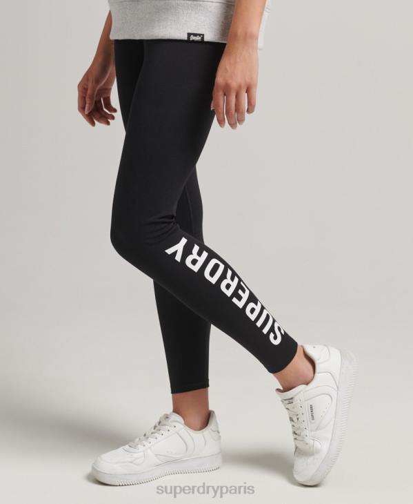 Superdry femmes legging graphique à logo élastique D64Z6661 vêtements noir