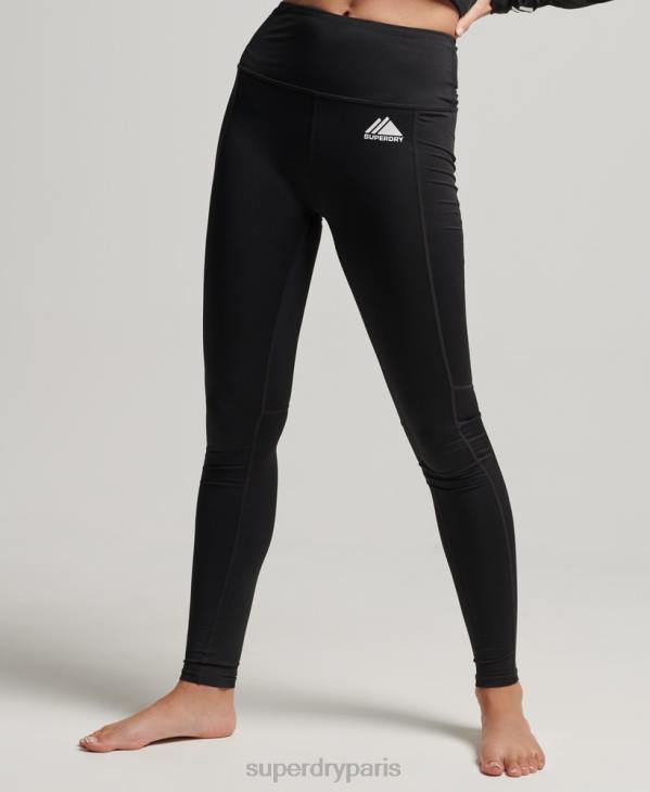 Superdry femmes leggings couche de base D64Z4076 vêtements noir