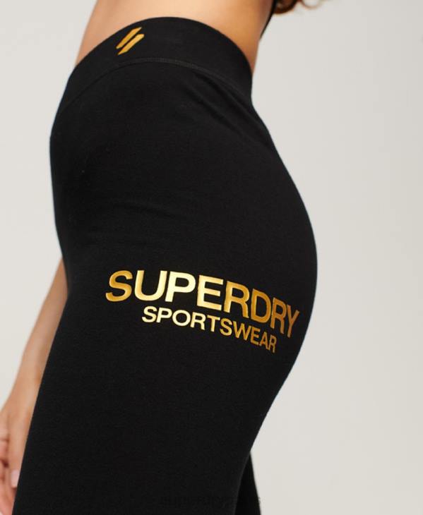 Superdry femmes leggings de sport de base D64Z4044 vêtements noir