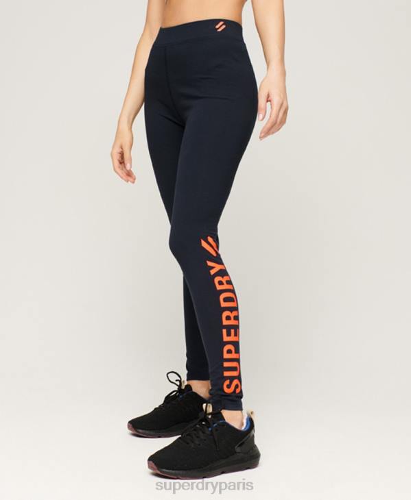 Superdry femmes leggings de sport de base D64Z4049 vêtements marine