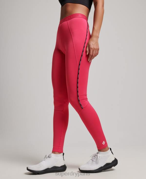 Superdry femmes leggings élastiques de marque train D64Z4059 vêtements rose