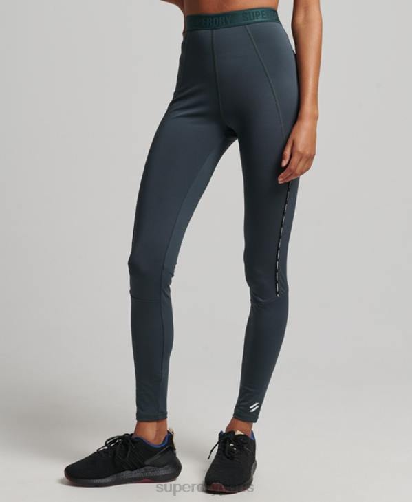 Superdry femmes leggings élastiques de marque train D64Z4072 vêtements vert