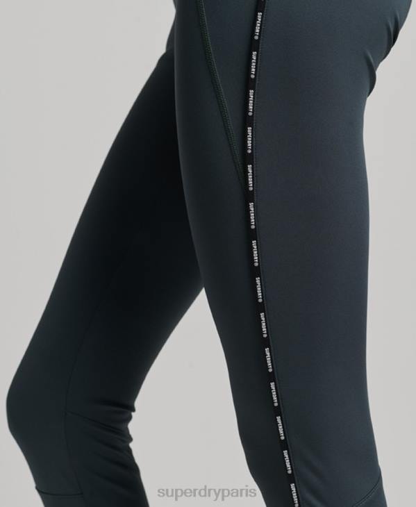 Superdry femmes leggings élastiques de marque train D64Z4072 vêtements vert