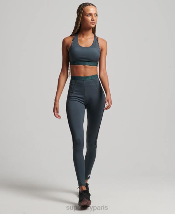 Superdry femmes leggings élastiques de marque train D64Z4072 vêtements vert