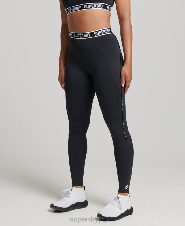 Superdry femmes leggings élastiques de marque train D64Z4086 vêtements noir