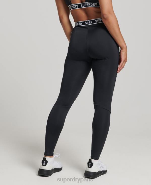 Superdry femmes leggings élastiques de marque train D64Z4086 vêtements noir