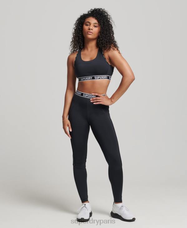 Superdry femmes leggings élastiques de marque train D64Z4086 vêtements noir