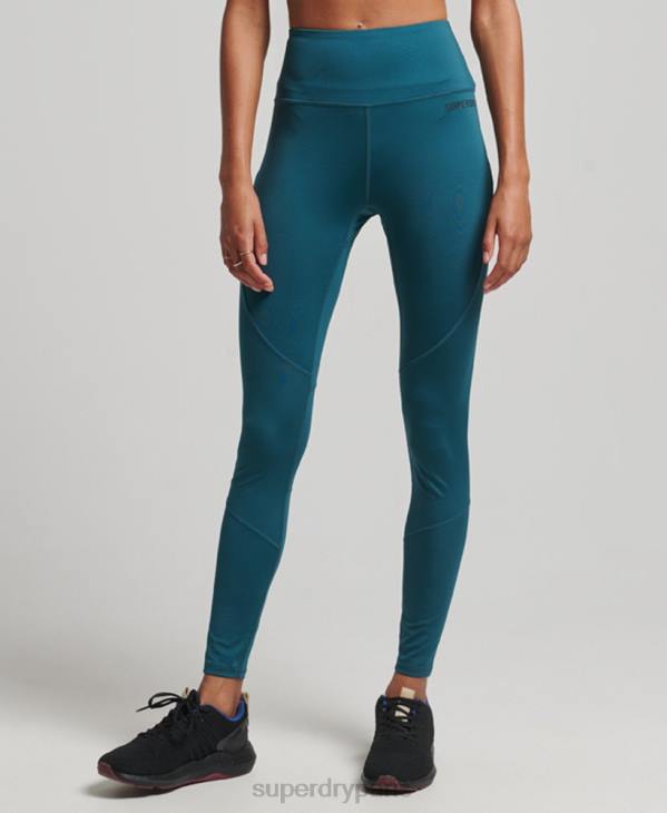 Superdry femmes leggings pleine longueur core D64Z4066 vêtements turquoise