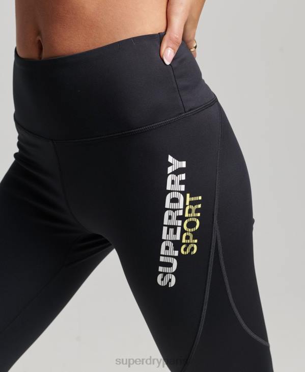 Superdry femmes leggings serrés core 7/8 D64Z4071 vêtements noir