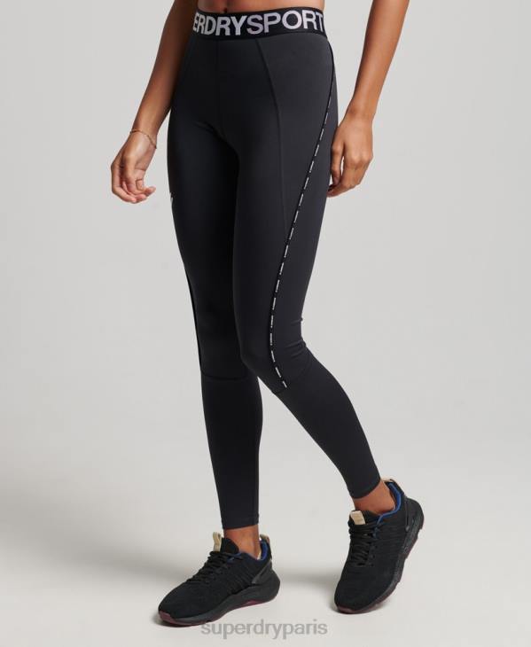 Superdry femmes leggings serrés élastiques de marque train D64Z4082 vêtements noir