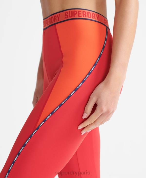 Superdry femmes leggings serrés élastiques de marque train D64Z4085 vêtements rouge