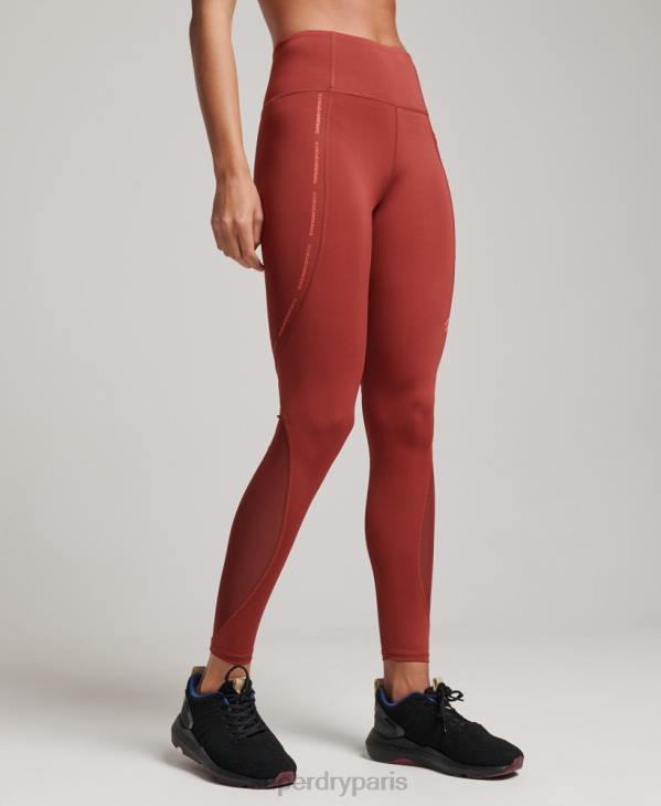 Superdry femmes leggings serrés pleine longueur en maille active D64Z4052 vêtements brun