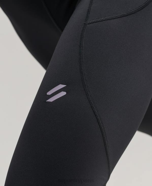 Superdry femmes leggings serrés pleine longueur en maille active D64Z4070 vêtements noir