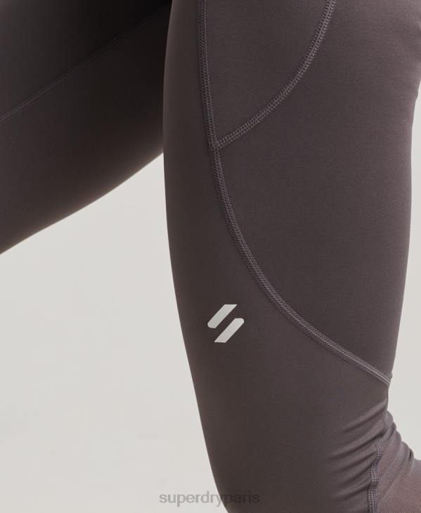 Superdry femmes leggings serrés pleine longueur en maille active D64Z4073 vêtements gris