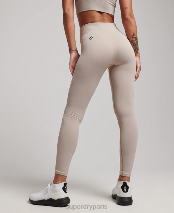 Superdry femmes leggings serrés sans couture D64Z4043 vêtements beige