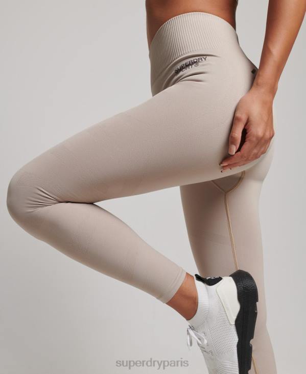 Superdry femmes leggings serrés sans couture D64Z4043 vêtements beige