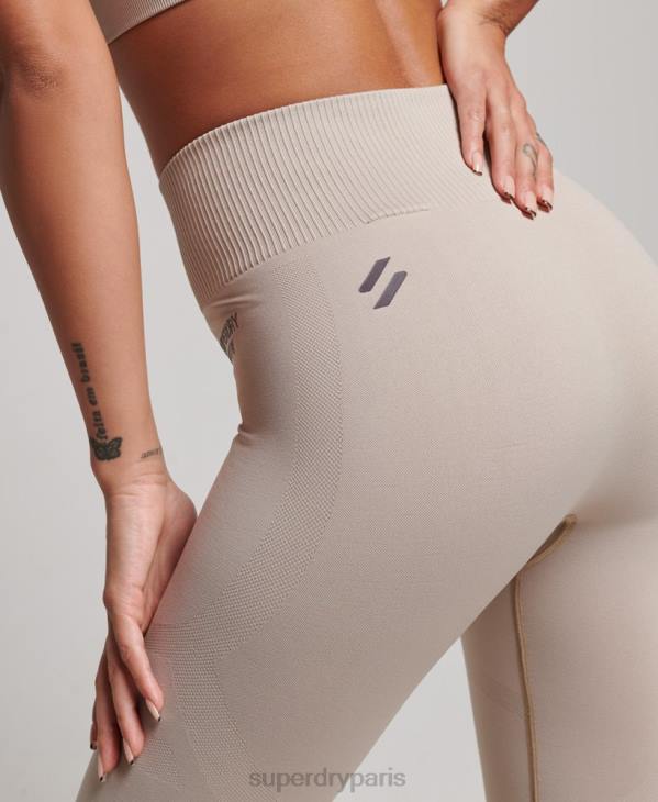 Superdry femmes leggings serrés sans couture D64Z4043 vêtements beige