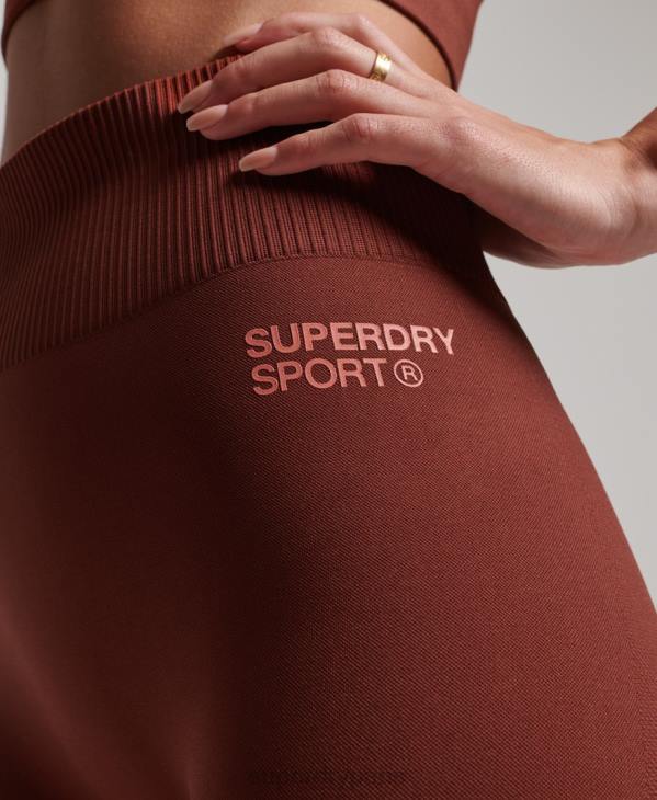 Superdry femmes leggings serrés sans couture D64Z4048 vêtements brun