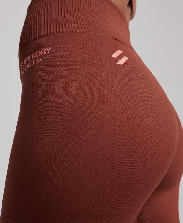 Superdry femmes leggings serrés sans couture D64Z4048 vêtements brun