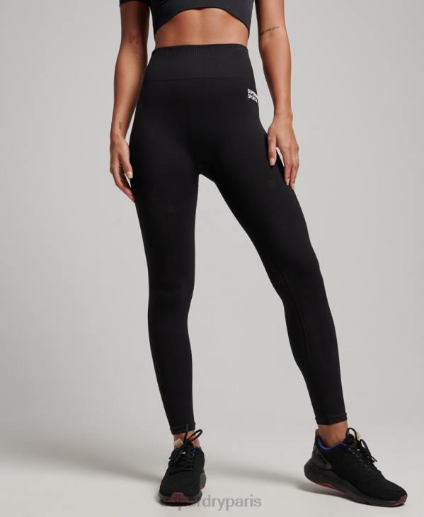 Superdry femmes leggings serrés sans couture D64Z4051 vêtements noir